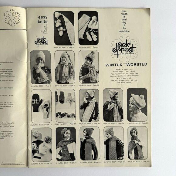 Vtg 70 The Gypsy Knit Together Booklet Jack Frost Hats Scarves Mittens Vol 80 - Picture 2 of 9